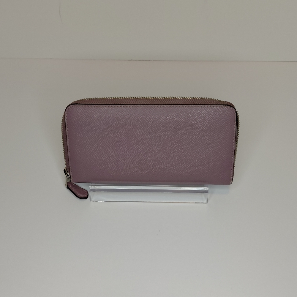 Coach Leather Purple Long Zip Around Wallet - Picture 3 of 13
